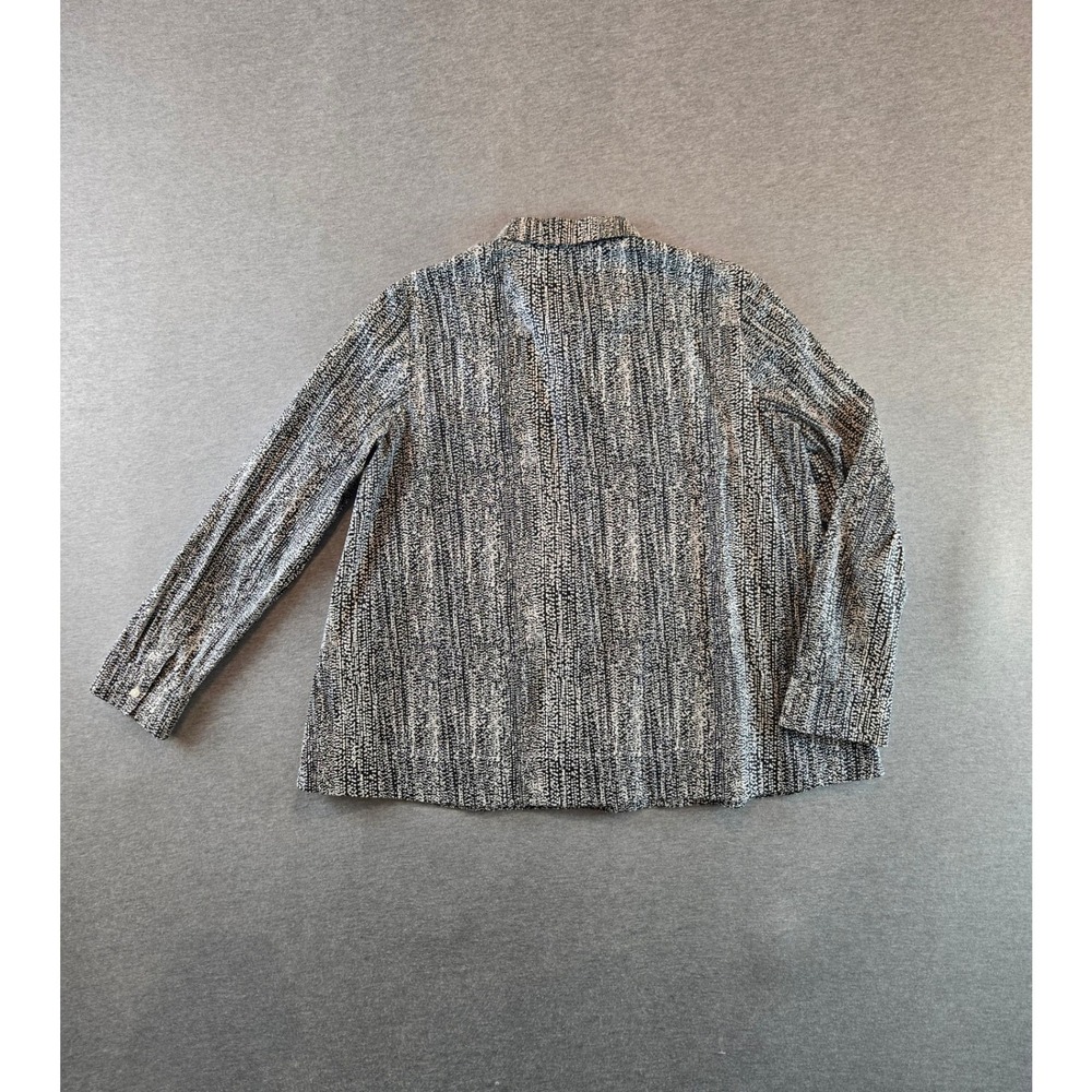 COS Button Down Shirt Women 10 Black White Textured Dots Long Sleeve‎ Stretch - Picture 2 of 11